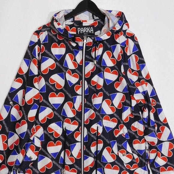 PARKA IN A POCKET Amsterdam Holland Dutch Hearts Lightweight Packable Jacket L - Picture 10 of 11